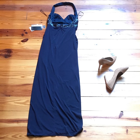 JS Boutique Navy Sequin Halter Gown, NWT, 4 - Picture 12 of 16
